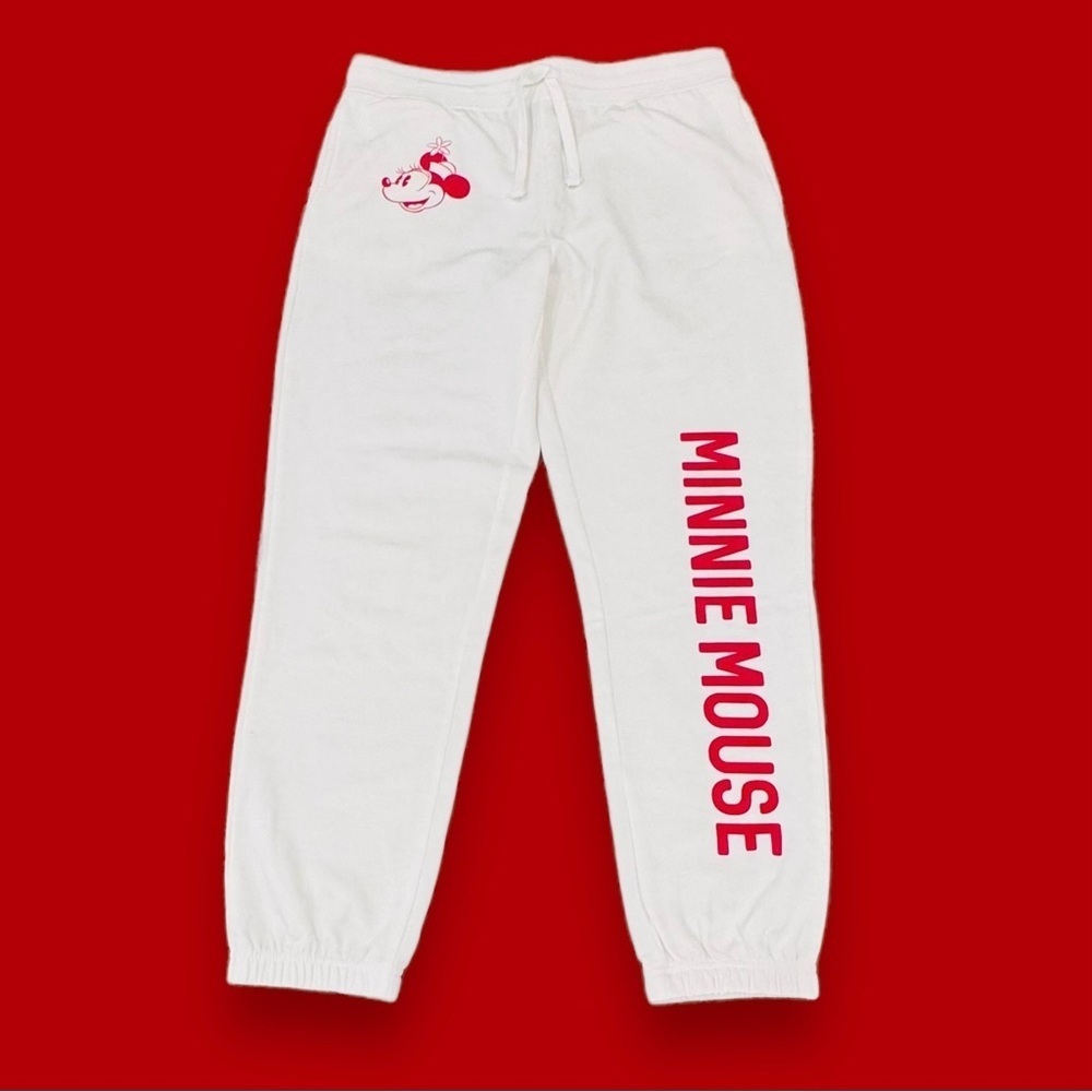 NWOT Disney Minnie Mouse Size M White Jogger Pants w/Pockets